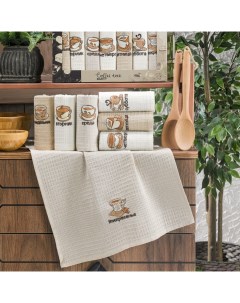Кухонное полотенце Неделька lux kahve 40х60 см 7 шт Juanna