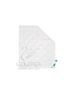 Одеяло клетка лебяжий пух в хлопковом тике всесезонное 172х205 см Goldtex