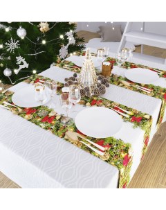 Дорожка на стол рождественский венок Сирень