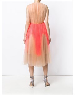 Delpozo расклешенное плиссированное платье нейтральные цвета Delpozo