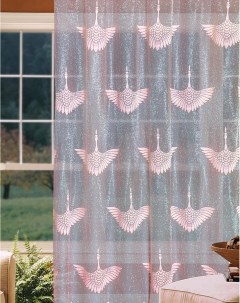 Классические шторы розовые птицы 300х250 см 1 шт Wisan