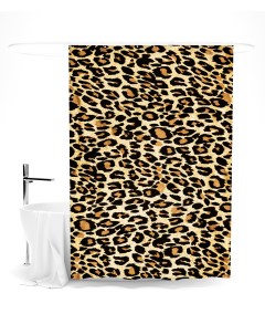 Шторы для ванной мех леопарда 145х180 см Сирень