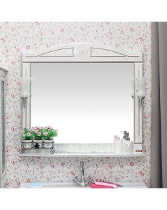 Зеркало для ванной Адель 100 белый патина серебро Sanflor