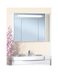 Зеркальный шкаф для ванной Палермо 90 белый глянец Бриклаер