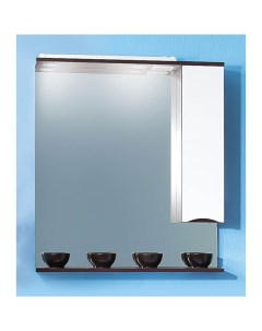 Зеркало для ванной Токио 80 правое белый венге Бриклаер