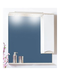 Зеркало для ванной Токио 80 правое белый светлая лиственница Бриклаер