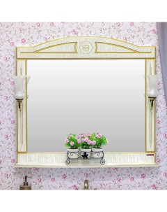 Зеркало для ванной Адель 100 белый патина золото Sanflor