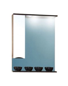 Зеркало для ванной Токио 60 левое белый венге Бриклаер