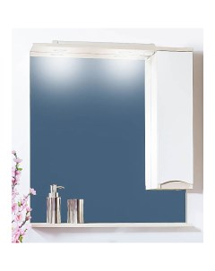 Зеркало для ванной Токио 70 правое белый светлая лиственница Бриклаер