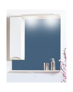 Зеркало для ванной Токио 80 левое белый светлая лиственница Бриклаер