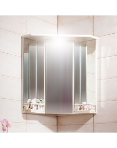 Зеркальный шкаф для ванной угловой Кантри Бриклаер