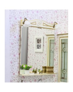 Зеркало для ванной Адель 65 белый патина золото Sanflor