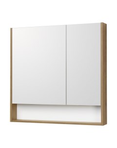 Зеркальный шкаф для ванной Сканди 85 белый дуб рустикальный Акватон