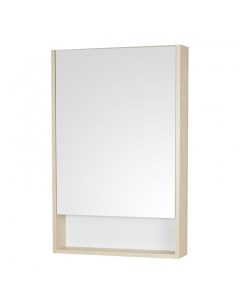 Зеркальный шкаф для ванной Сканди 55 белый дуб верона Акватон