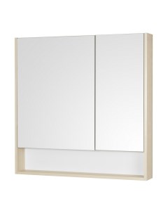 Зеркальный шкаф для ванной Сканди 90 белый дуб верона Акватон