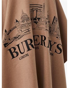 Burberry пончо с вышивкой skyline нейтральные цвета Burberry