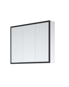 Зеркальный шкаф для ванной Айрон 90 черный белый Corozo