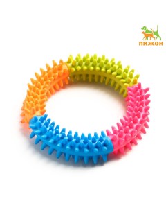 Игрушка жевательная для собак кусочек счастья 12 см разноцветная Пижон