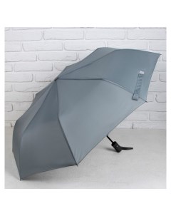 Зонт полуавтоматический Однотонный прорезиненная ручка 3 сложения 8 спиц R 48 см цвет серый Nnb