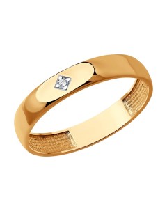 Обручальное кольцо из золота с бриллиантом Sokolov