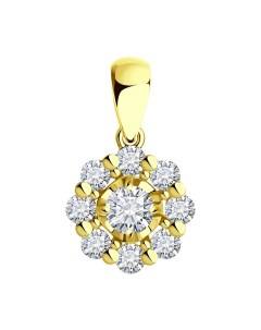 Подвеска из желтого золота с бриллиантами Sokolov diamonds