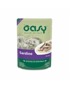 Wet cat Specialita Naturali Sardine дополнительное питание для кошек с сардинами в паучах 70 г Oasy