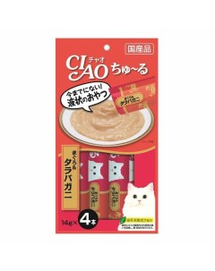 Ciao Churu лакомство пюре для кошек с тунцом магуро и камчатским крабом 14 г 4 шт Inaba