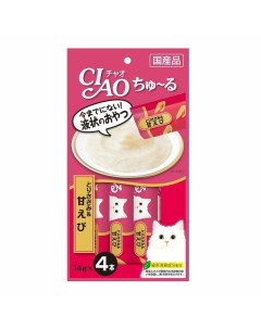 Ciao Churu лакомство пюре для взрослых кошек с куриным филе и креветкой 14 г Inaba