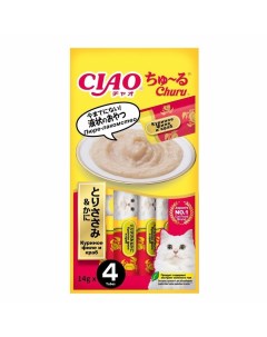 Ciao Churu лакомство пюре для кошек с куриным филе и японским крабом 14 г 4 шт Inaba