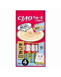 Ciao Churu лакомство пюре для кошек с тунцом кацуо 14 г 4 шт Inaba