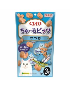 Churu Bits лакомство трубочки для взрослых кошек с тунцом кацуо 12 г 3 шт Inaba
