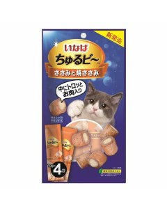 Churu Bee лакомство трубочки для кошек с куриным филе и запеченным куриным филе 10 г 4 шт Inaba