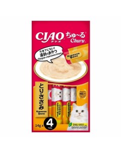 Ciao Churu лакомство пюре для кошек с куриным филе 14 г 4 шт Inaba