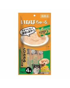 Churu лакомство пюре для взрослых собак всех пород с куриным филе со вкусом сыра 14 г 4 шт Inaba