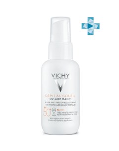 Невесомый солнцезащитный флюид для лица против признаков фотостарения UV Age Daily SPF 50 40 мл Capi Vichy