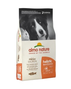 Сухой корм Алмо Натюр Холистик для взрослых собак Средних пород с Лососем Almo nature