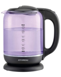 Чайник электрический HYK G5809 фиолетовый черный стекло Hyundai