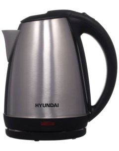 Чайник электрический HYK S1030 серебристый матовый черный металл Hyundai
