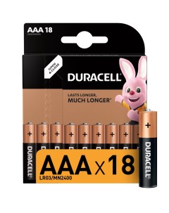 Батарейки AAA LR03 экономичная упаковка 18 шт Duracell