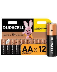 Батарейки AA LR6 экономичная упаковка 12 шт Duracell