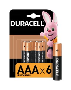 Батарейки AAA LR03 6 шт Duracell
