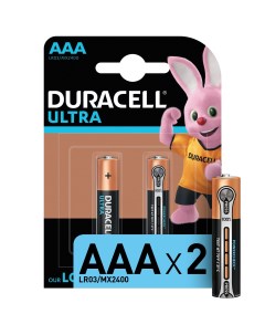 Батарейки Ultra Power AAA LR03 2 шт Duracell
