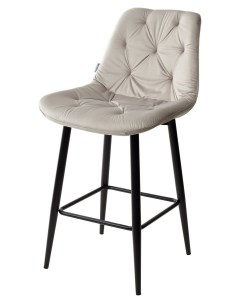 Полубарный стул YAM G062 37 светло серый велюр H 65cm Bravo