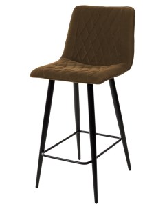 Полубарный стул Поль коричневый 11 велюр черный каркас H 66cm Bravo