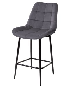 Полубарный стул ХОФМАН цвет H 09 Светло серый велюр черный каркас H 63cm Bravo