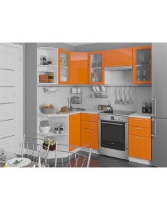 Угловая кухня Валерия М 05 Оранжевый глянец Bravo