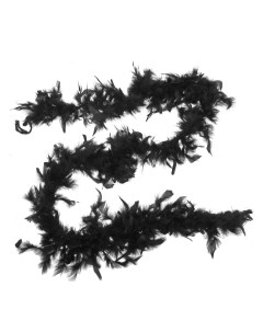 Карнавальный шарф перо 180 см цвет чёрный Страна карнавалия
