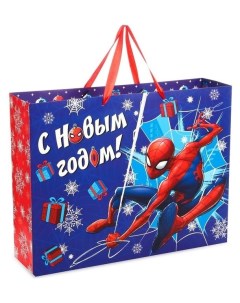 Пакет подарочный ламинированный С новым годом человек паук 40 х 31 х 11 см Marvel comics