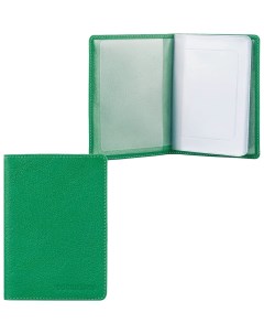 Бумажник водителя Every Day натуральная кожа тиснение 6 пластиковых карманов зеленый Fabula