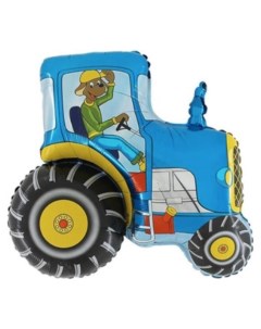 Фольгированный шар 29 Синий трактор фигура Кнр